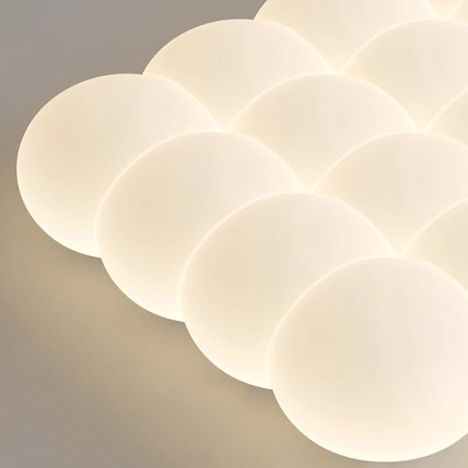 Modern Simplicity Iron PE Bubble Cloud Round Square Rectangular LED Flush Mount Ceiling Light For Bedroom