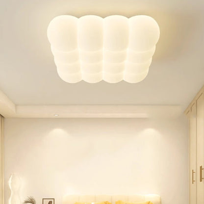 Modern Simplicity Iron PE Bubble Cloud Round Square Rectangular LED Flush Mount Ceiling Light For Bedroom