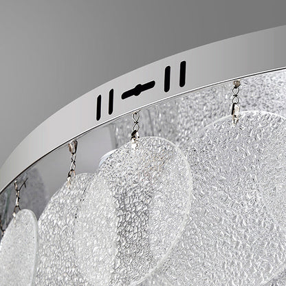 Modern Art Deco Stainless Steel Glass Round Frosted Sheet LED Flush Mount Ceiling Light For Bedroom