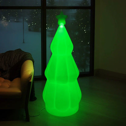 Contemporary Creative Solar Rechargeable Waterproof PE Christmas Tree Decoration LED Standing Floor Lamp Outdoor Light For Outdoor Patio