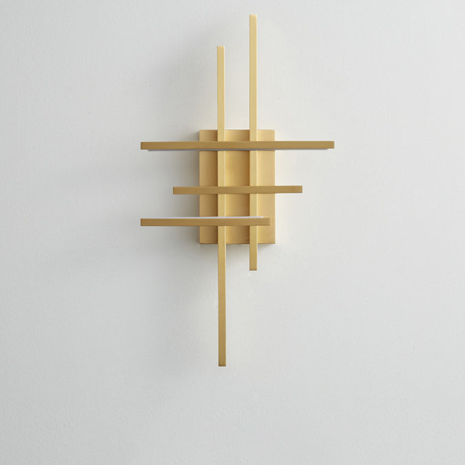 Modern Mid-century All Copper Line Crooked Hook Geometric LED Wall Sconce Lamp For Bedside
