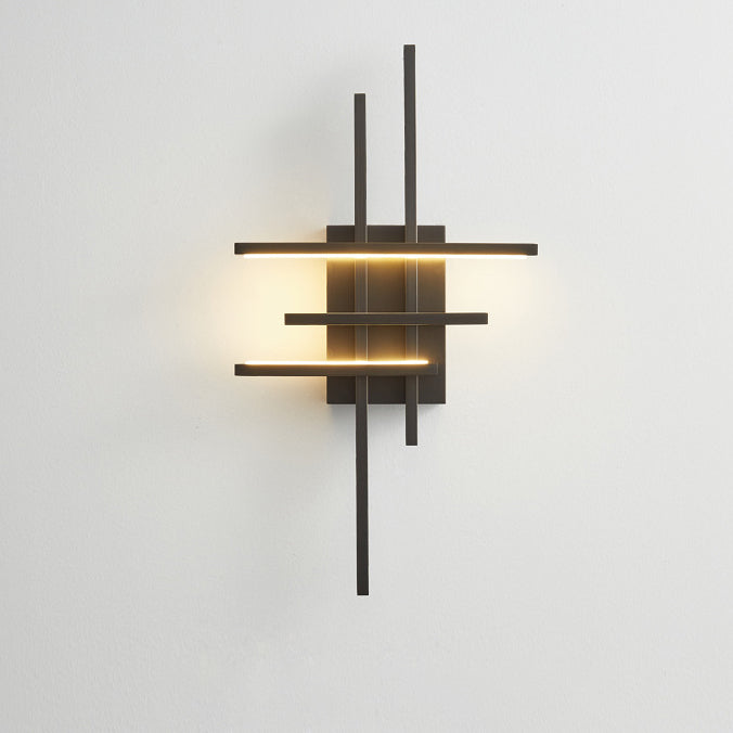 Modern Mid-century All Copper Line Crooked Hook Geometric LED Wall Sconce Lamp For Bedside
