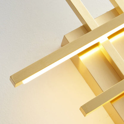 Modern Mid-century All Copper Line Crooked Hook Geometric LED Wall Sconce Lamp For Bedside