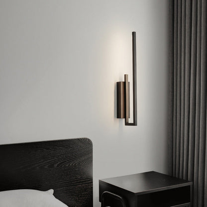 Modern Mid-century All Copper Line Crooked Hook Geometric LED Wall Sconce Lamp For Bedside