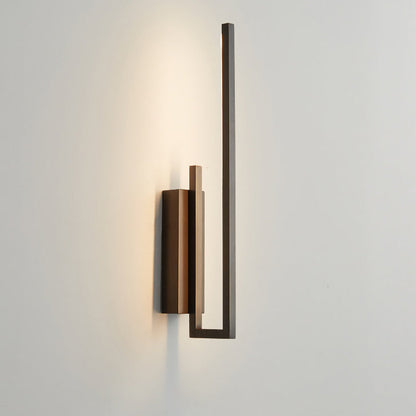 Modern Mid-century All Copper Line Crooked Hook Geometric LED Wall Sconce Lamp For Bedside