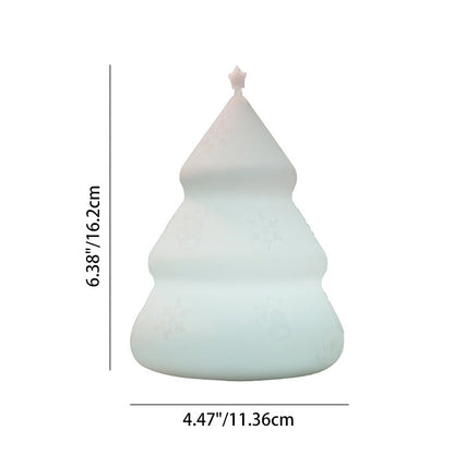 Contemporary Creative Rechargeable Battery ABS Silica Christmas Tree Bell Snow LED Table Lamp Night Light For Bedside