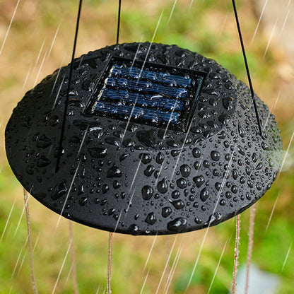 Contemporary Boho Solar Waterproof ABS Metal Moon Sun Star Decoration Wind Chime Hanging LED Outdoor Light Landscape Lighting For Outdoor Patio