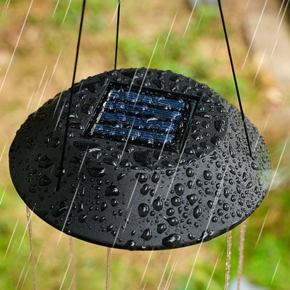 Contemporary Boho Solar Waterproof ABS Metal Moon Sun Star Decoration Wind Chime Hanging LED Outdoor Light Landscape Lighting For Outdoor Patio