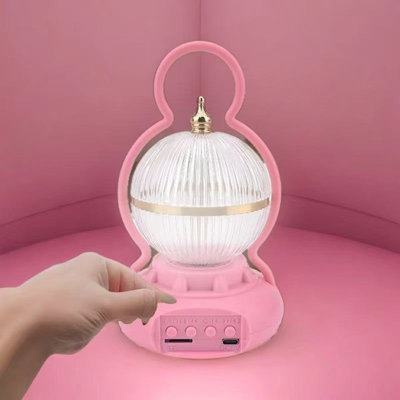 Contemporary Creative Rechargeable Bluetooth Audio Aluminum ABS PS Ball Gourd LED Table Lamp Night Light For Bedside