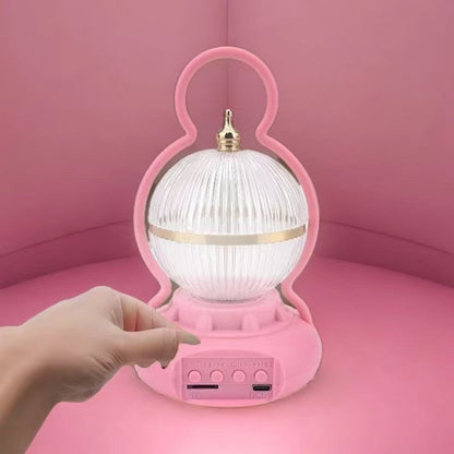 Contemporary Creative Rechargeable Bluetooth Audio Aluminum ABS PS Ball Gourd LED Table Lamp Night Light For Bedside