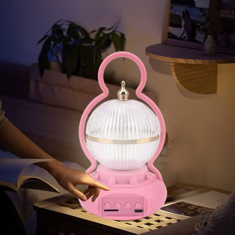 Contemporary Creative Rechargeable Bluetooth Audio Aluminum ABS PS Ball Gourd LED Table Lamp Night Light For Bedside