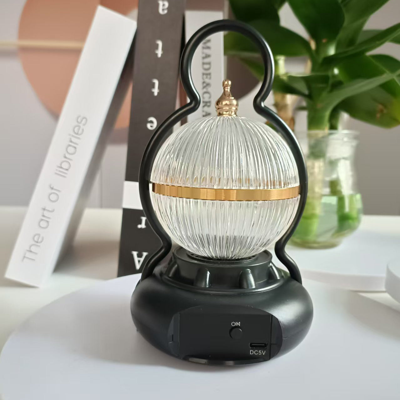 Contemporary Creative Rechargeable Bluetooth Audio Aluminum ABS PS Ball Gourd LED Table Lamp Night Light For Bedside