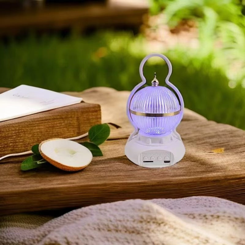 Contemporary Creative Rechargeable Bluetooth Audio Aluminum ABS PS Ball Gourd LED Table Lamp Night Light For Bedside