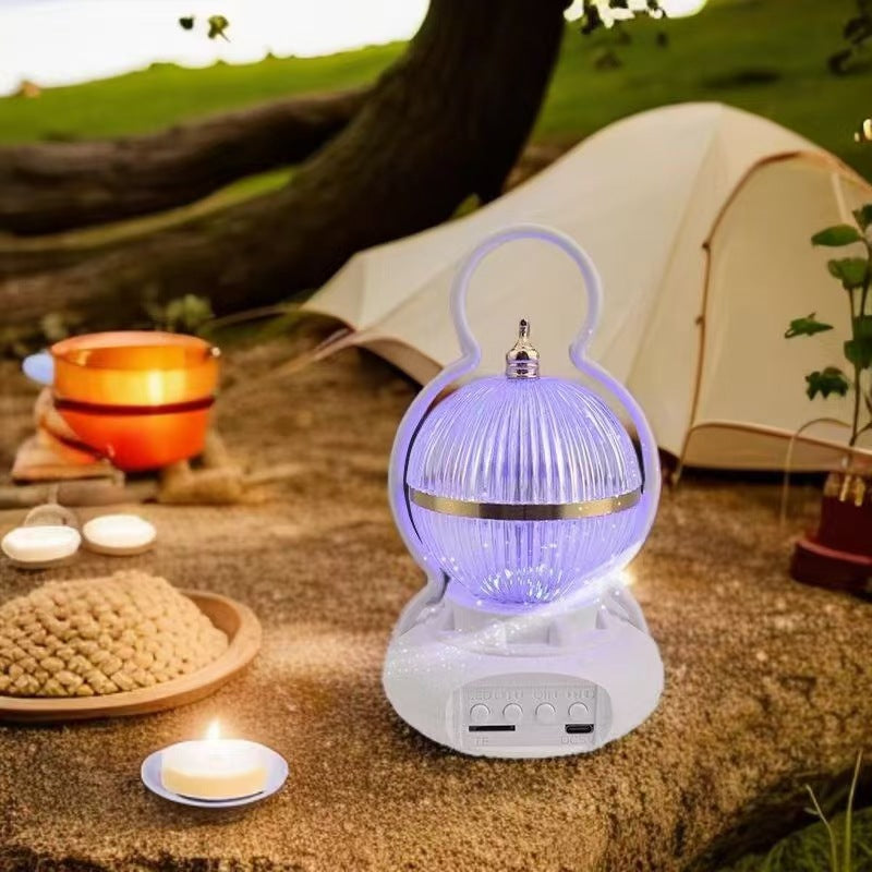 Contemporary Creative Rechargeable Bluetooth Audio Aluminum ABS PS Ball Gourd LED Table Lamp Night Light For Bedside