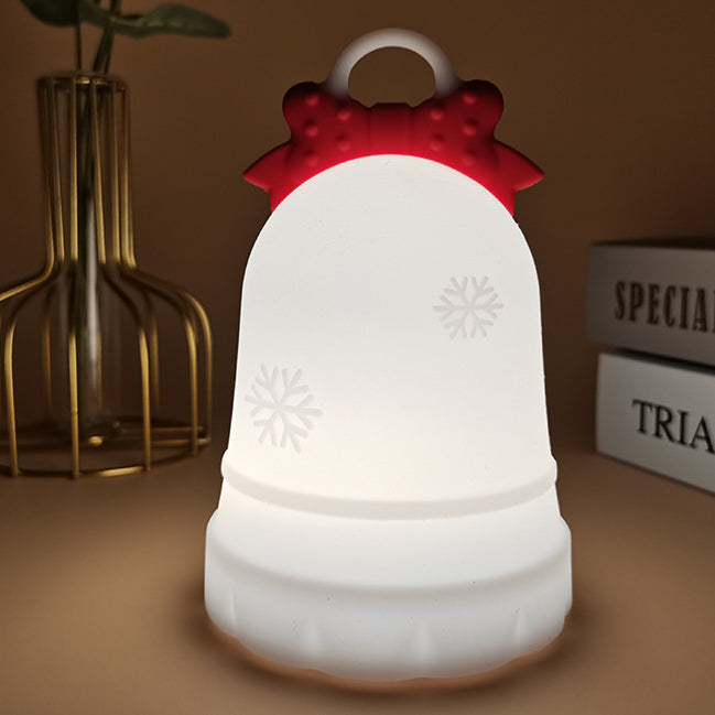 Contemporary Creative Rechargeable Battery ABS Silica Bell Snow Decoration LED Table Lamp Night Light For Bedside