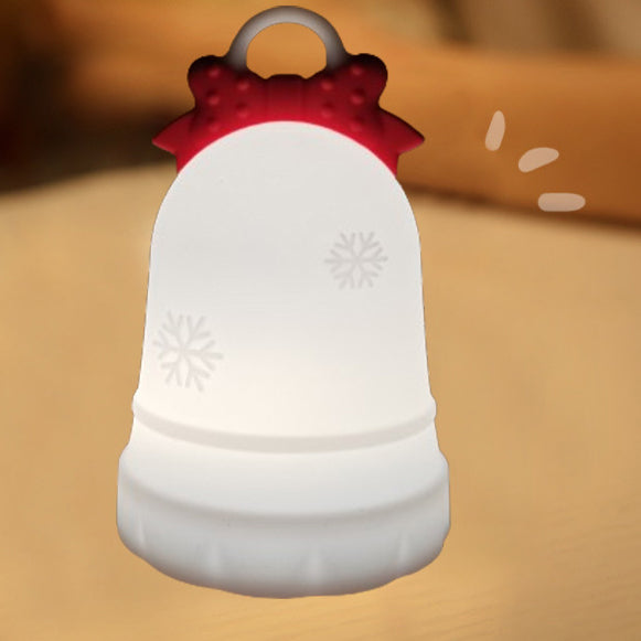 Contemporary Creative Rechargeable Battery ABS Silica Bell Snow Decoration LED Table Lamp Night Light For Bedside