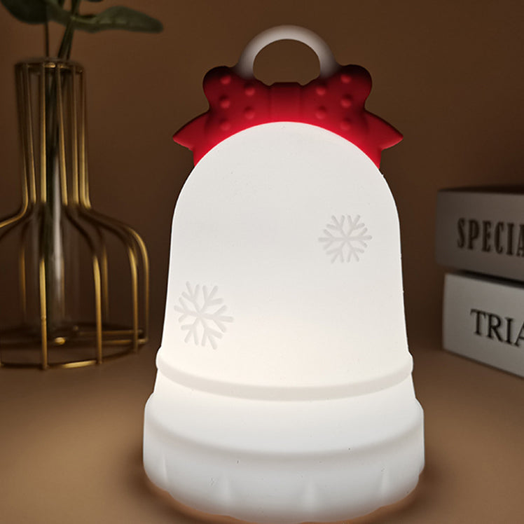 Contemporary Creative Rechargeable Battery ABS Silica Bell Snow Decoration LED Table Lamp Night Light For Bedside