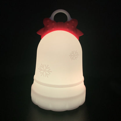 Contemporary Creative Rechargeable Battery ABS Silica Bell Snow Decoration LED Table Lamp Night Light For Bedside