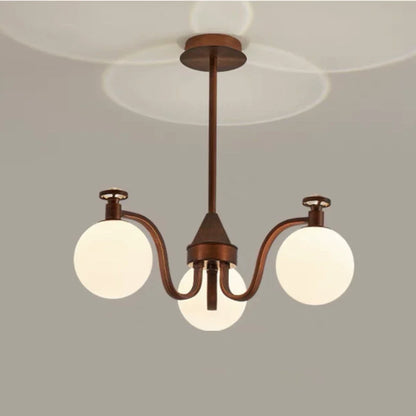 Contemporary Retro Hardware Glass Ball Projection 3/6/8/10 Light LED Chandeliers For Living Room