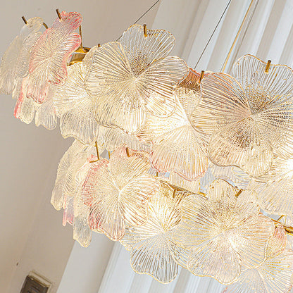Traditional French Iron Stainless Steel Glass Flower 6/8/10/12/16/20 Light Chandeliers For Living Room