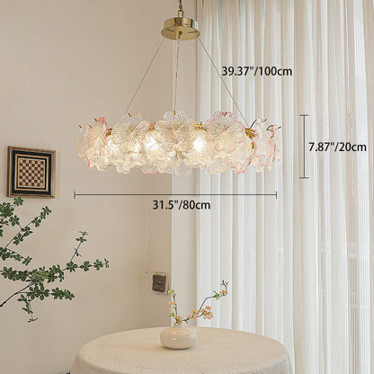 Traditional French Iron Stainless Steel Glass Flower 6/8/10/12/16/20 Light Chandeliers For Living Room