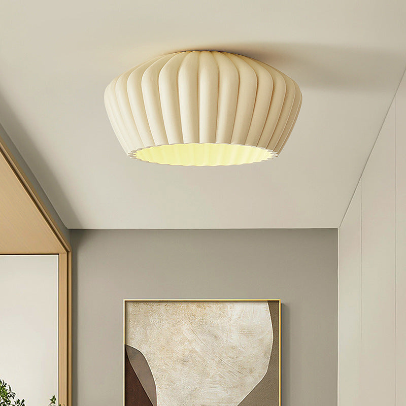 Traditional French Resin Bowl Striped 1-Light Flush Mount Ceiling Light For Hallway
