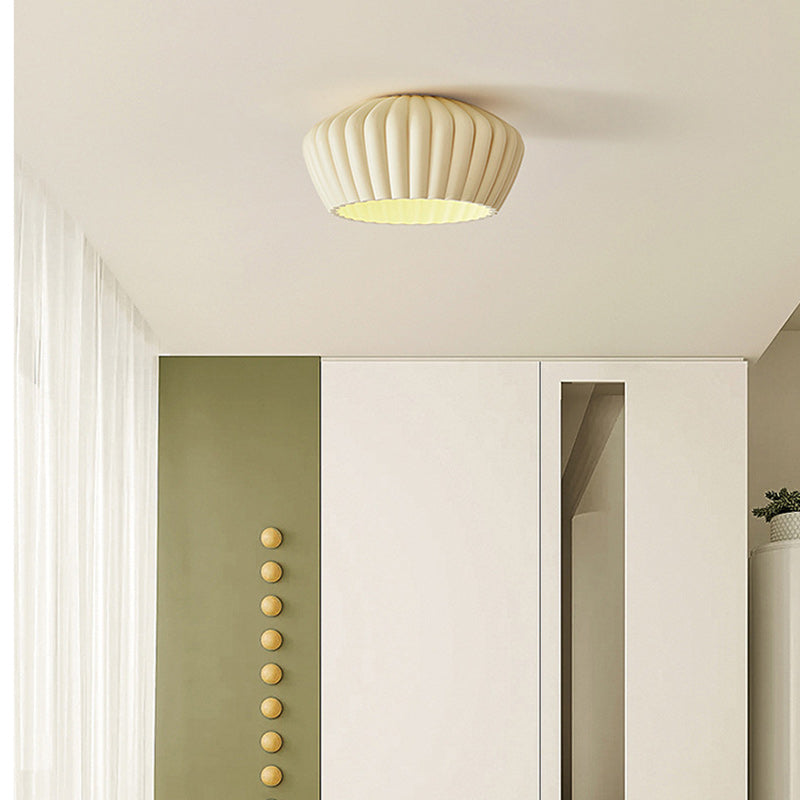 Traditional French Resin Bowl Striped 1-Light Flush Mount Ceiling Light For Hallway