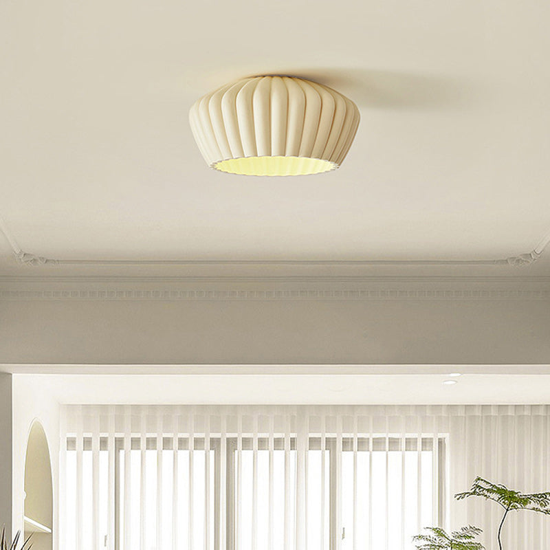 Traditional French Resin Bowl Striped 1-Light Flush Mount Ceiling Light For Hallway