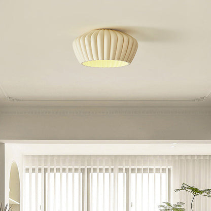 Traditional French Resin Bowl Striped 1-Light Flush Mount Ceiling Light For Hallway