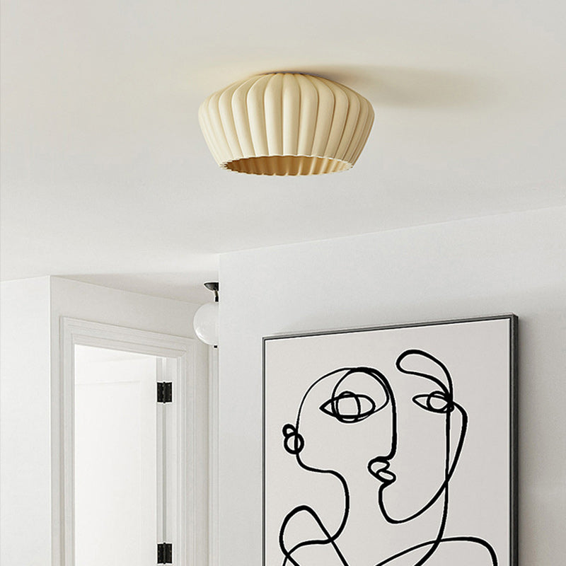 Traditional French Resin Bowl Striped 1-Light Flush Mount Ceiling Light For Hallway