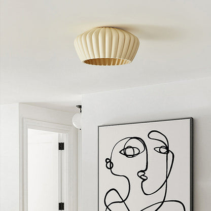 Traditional French Resin Bowl Striped 1-Light Flush Mount Ceiling Light For Hallway