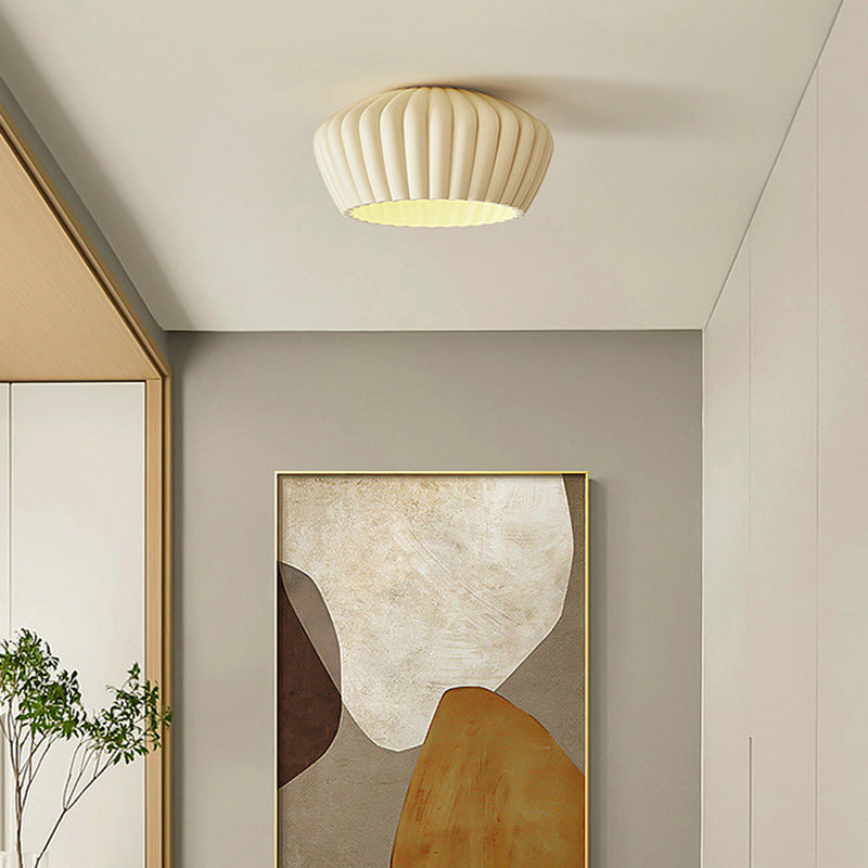 Traditional French Resin Bowl Striped 1-Light Flush Mount Ceiling Light For Hallway