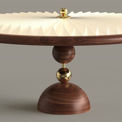 Traditional Vintage Iron Acrylic Round Pleated LED Semi-Flush Mount Ceiling Light For Bedroom