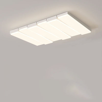 Contemporary Nordic Iron Acrylic Wave Rectangle LED Flush Mount Ceiling Light For Living Room