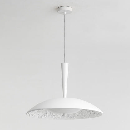 Traditional French Resin PE Wood Hardware Dome Flying Saucer LED Pendant Light For Dining Room