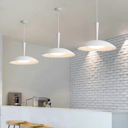 Traditional French Resin PE Wood Hardware Dome Flying Saucer LED Pendant Light For Dining Room