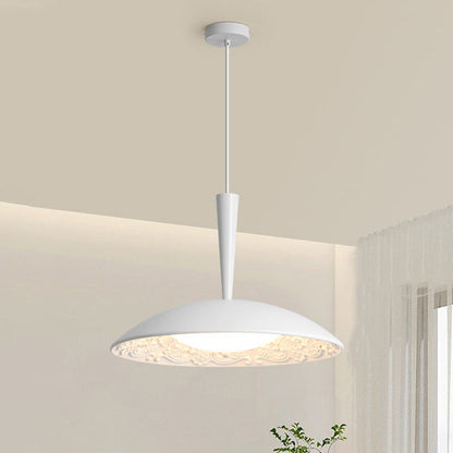 Traditional French Resin PE Wood Hardware Dome Flying Saucer LED Pendant Light For Dining Room