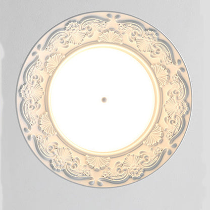 Traditional French Resin PE Wood Hardware Dome Flying Saucer LED Pendant Light For Dining Room