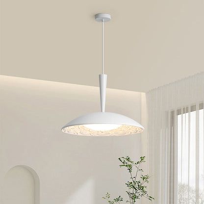 Traditional French Resin PE Wood Hardware Dome Flying Saucer LED Pendant Light For Dining Room