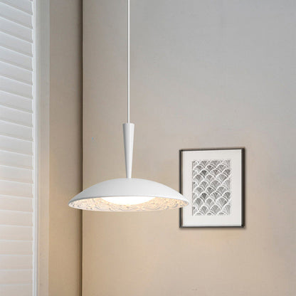 Traditional French Resin PE Wood Hardware Dome Flying Saucer LED Pendant Light For Dining Room