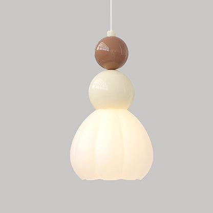Traditional French Hardware Glass Floral Ball 1-Light Pendant Light For Bedside