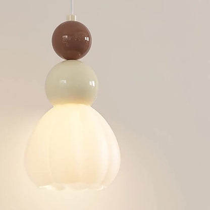 Traditional French Hardware Glass Floral Ball 1-Light Pendant Light For Bedside