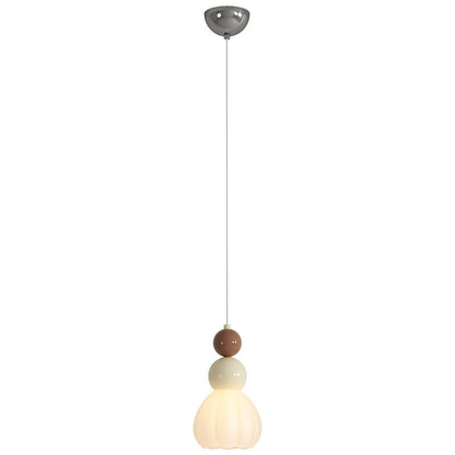 Traditional French Hardware Glass Floral Ball 1-Light Pendant Light For Bedside