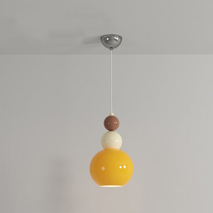Traditional French Hardware Glass Floral Ball 1-Light Pendant Light For Bedside