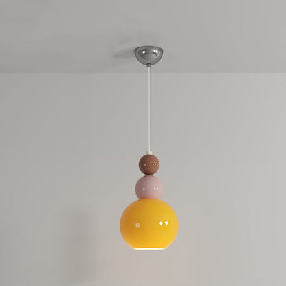 Traditional French Hardware Glass Floral Ball 1-Light Pendant Light For Bedside