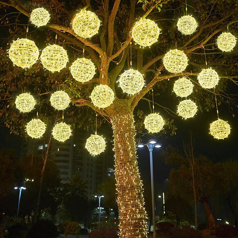 Modern Art Deco Waterproof PVC Hanging Ball Decoration LED Outdoor Pendant Light Outdoor Light For Garden