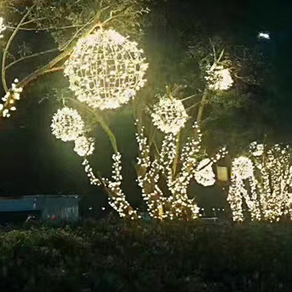 Modern Art Deco Waterproof PVC Hanging Ball Decoration LED Outdoor Pendant Light Outdoor Light For Garden