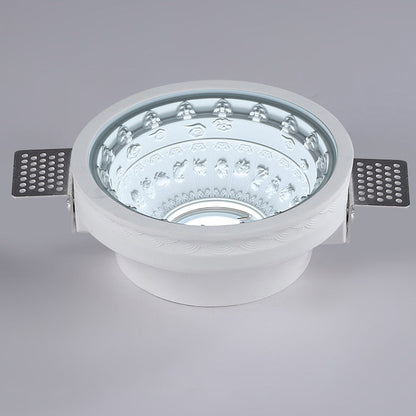 Traditional French Plaster Aluminum Round Zodiac Three-dimensional Pattern Recessed LED Flush Mount Ceiling Light Spotlight For Hallway