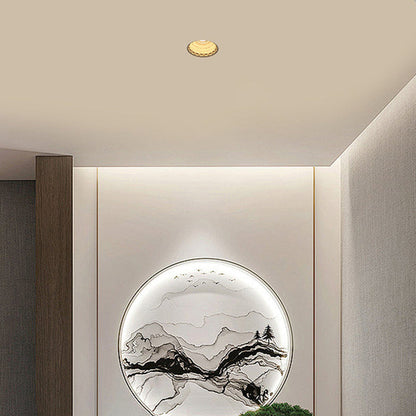 Traditional French Plaster Aluminum Round Zodiac Three-dimensional Pattern Recessed LED Flush Mount Ceiling Light Spotlight For Hallway