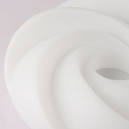 Contemporary Nordic Iron PE Cookies Swirled LED Semi-Flush Mount Ceiling Light For Bedroom